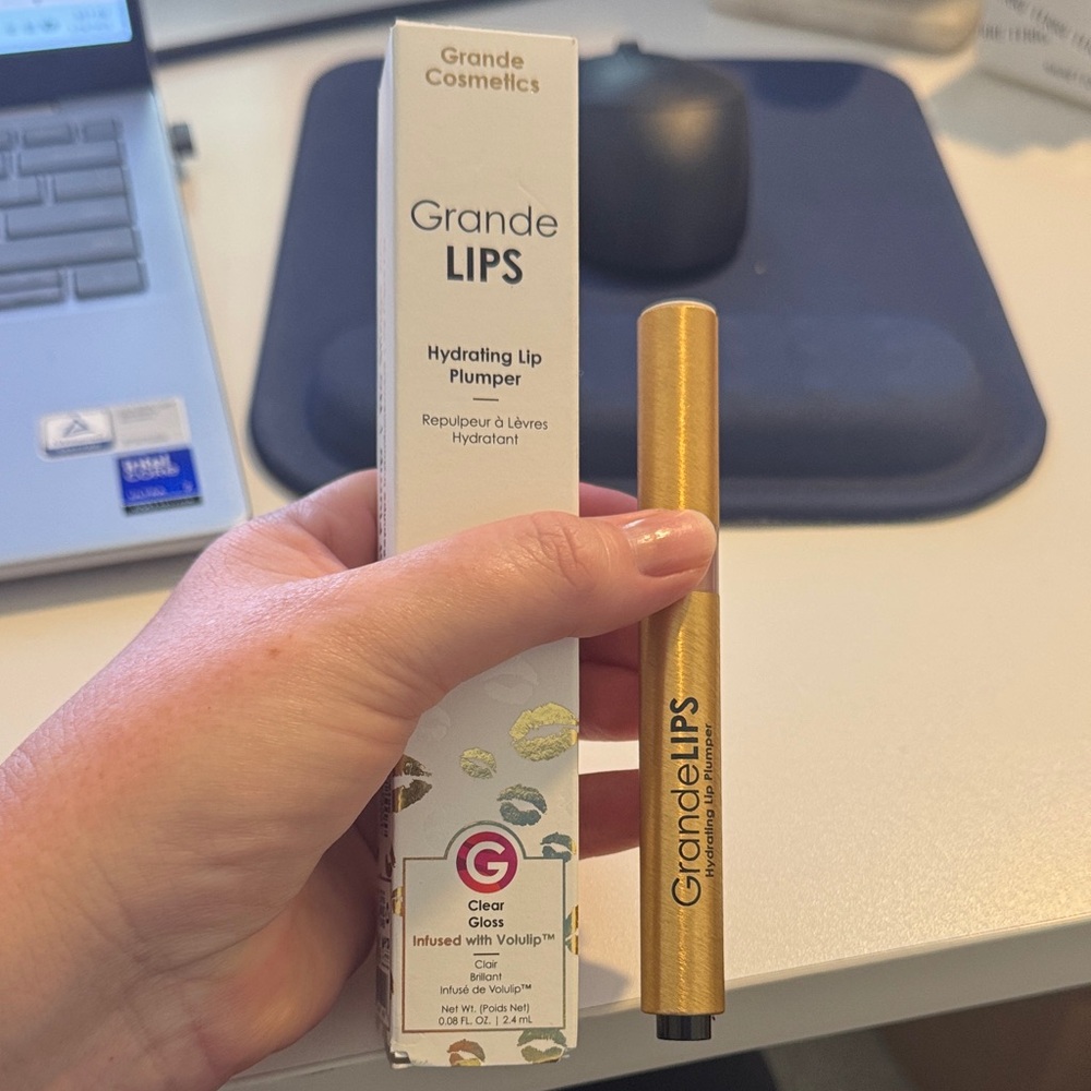 GrandeLIPS Hydrating Lip Plumper Clear Gloss - NWT